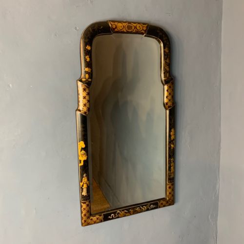 A Queen Anne Style Chinoiserie Wall Mirror Circa 1910