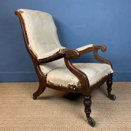 A Mid 19th C English Mahogany Library Chair Circa 1850