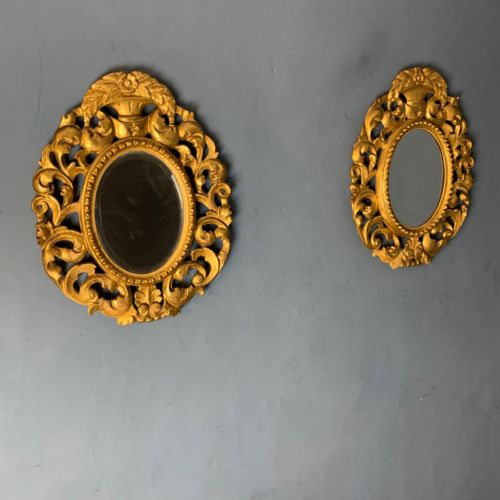 A Pair of Late 19th Century Florentine Carved Giltwood Mirrors Circa 1880