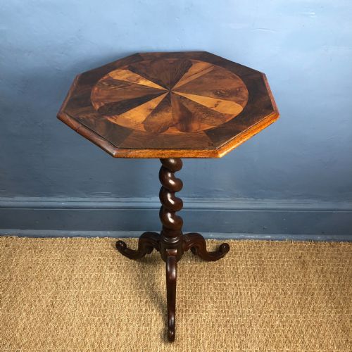 A Mid 19th C Oak and Specimen Wood Tripod Table Circa 1860