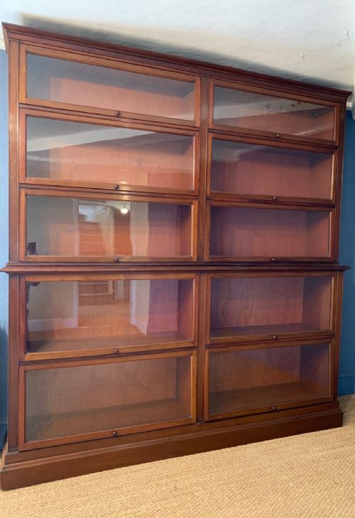 A Large Late Victorian Glazed Library Bookcase Circa 1900