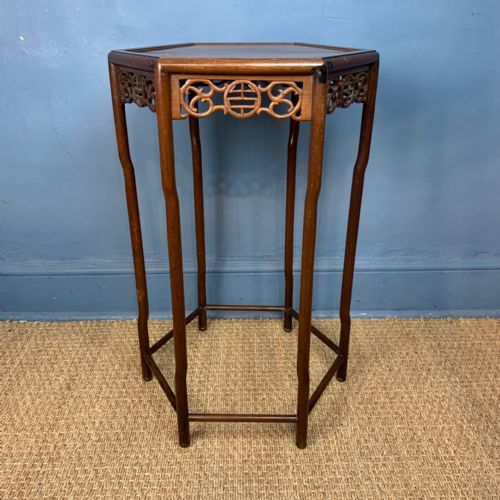 A Late 19th C Chinese Hexagonal Padouk Table in Ming Style