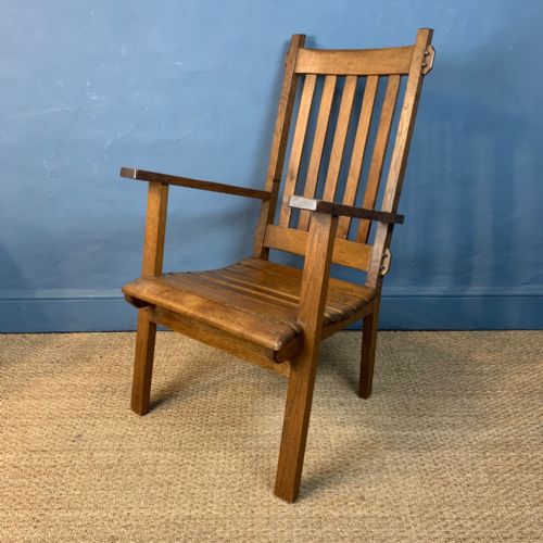 An Unusual Cotswolds School Teak Garden Armchair Circa 1920