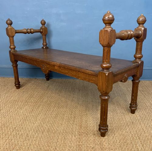 A Victorian Oak Hall Bench Circa 1880