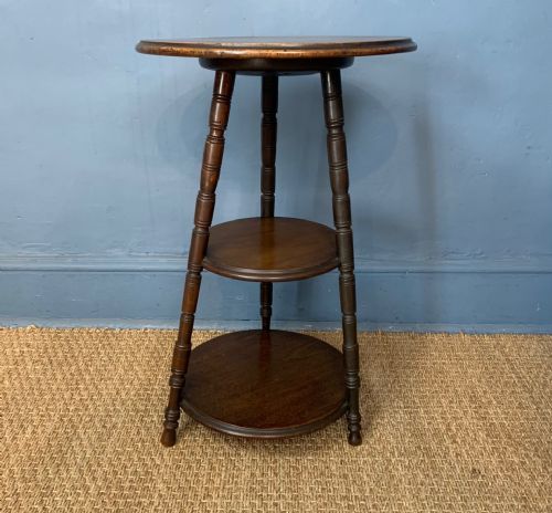An Aesthetic Movement Mahogany Three-tier Circular Table C 1880
