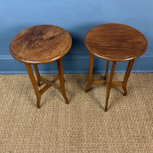 A Pair of Anglo-indian Padouk Wood Folding Tables Circa 1920