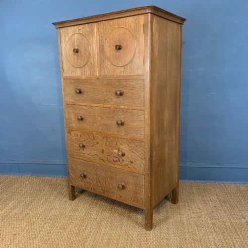 A Rare Heals Oak Owl Cabinet Circa 1920