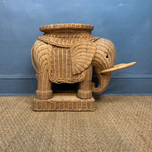 A French Wicker Elephant Stool Circa 1930