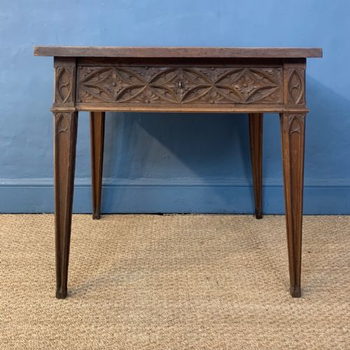 A French Gothic Oak Writing Table Circa 1840