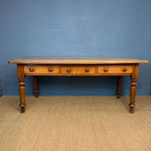 A Late 19th C Sycamore Prep or Kitchen Table Circa 1880