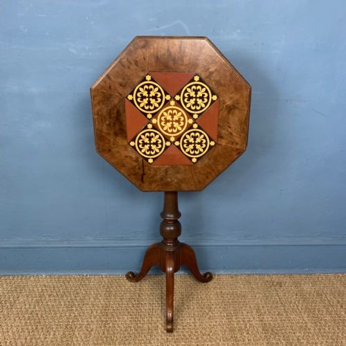 An Unusual Mid Victorian Walnut Octagonal Table Circa 1870