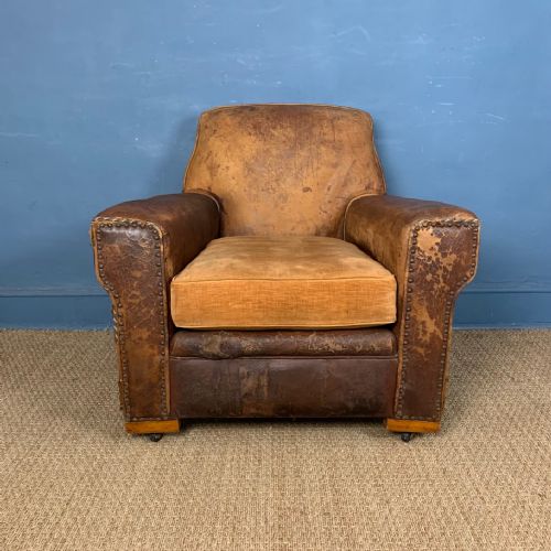 An English Leather Library Chair Circa1920