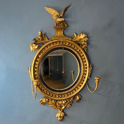 A Regency Gilt Convex Mirror Circa 1815