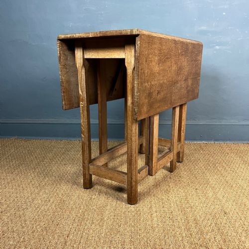 A Small Cotswold School Limed Oak Gate Leg Table Circa 1930  .