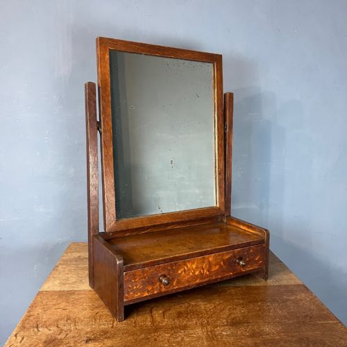 An Early Heals Letchworth Swing Frame Oak Toilet Mirror Circa 1908