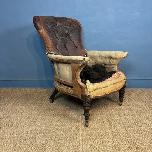 A Large William IV Mahogany Spoon Back Library Bergere Chair Circa 1835