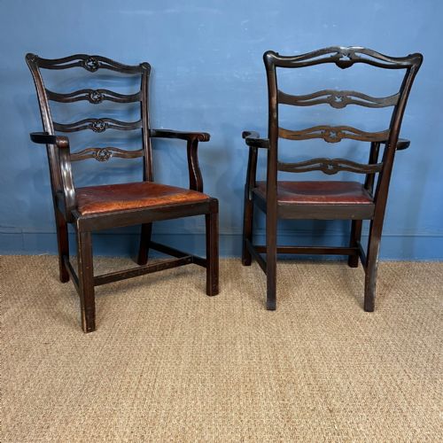 A SET OF 12 LATE 19TH C GEORGIAN DESIGN MAHOGANY LADDER BACK DINING CHAIRS - ADDITIONAL PHOTO 10