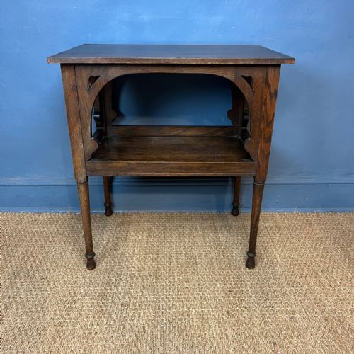A Liberty Oak 2 Tier Table Circa 1890 in Moorish Style