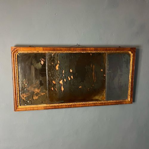 A George 11 Walnut and Parcel Gilt Over Mantel Mirror Circa 1740