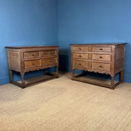 A Pair of Bath Cabinet Makers  Limed Oak Chest of Drawers Circa 1930