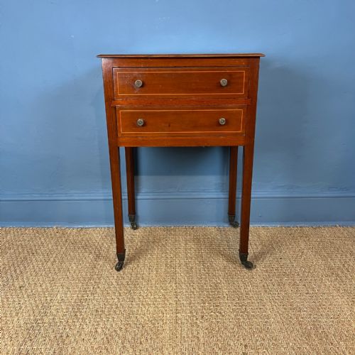 A Late Victorian Mahogany 2 Drawer Bedside Table Circa 1900