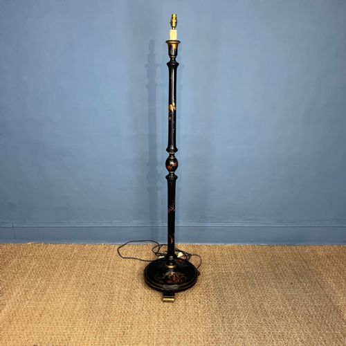 An Edwardian Chinoiserie Lacquer Standard Lamp Circa 1910