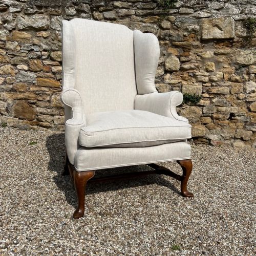 An Edwardian Walnut Wing Arm Chair Circa 1910