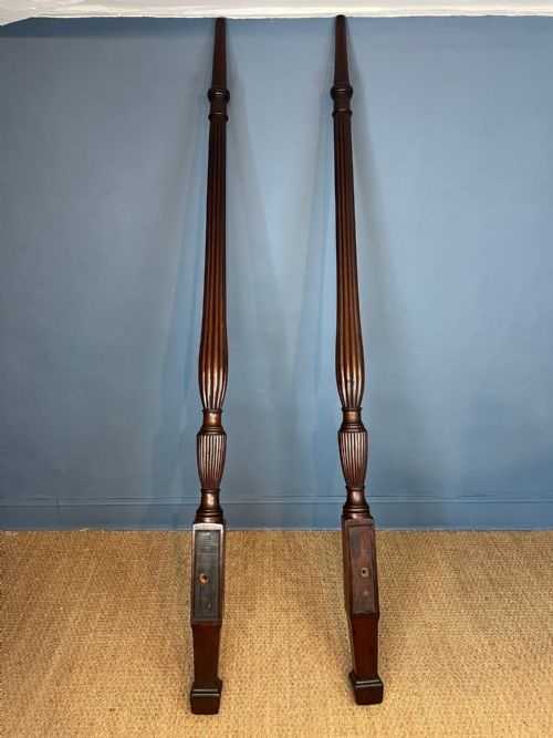 A Pair of George III Mahogany Bed Posts Circa 1800 in Hepplewhite Style