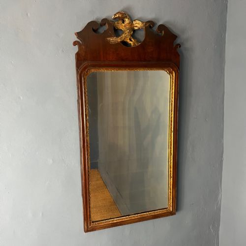 An 18th C Walnut and Parcel Gilt Wall Mirror