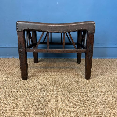 An Aesthetic Movement Oak Liberty Thebes Stool Circa 1890