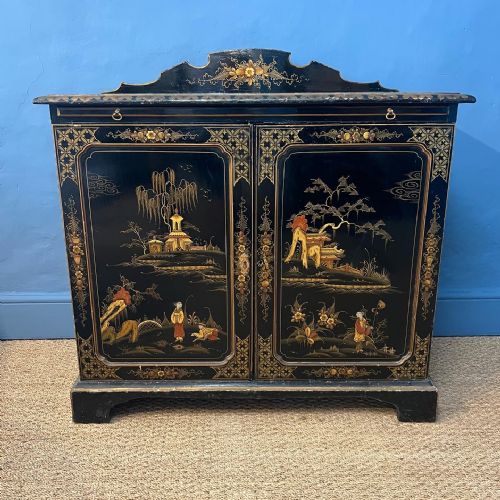 A Late Victorian Chinoiserie Lacquer Cabinet Circa 1890