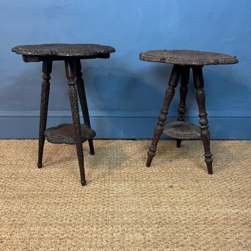 A MATCHED PAIR OF BOMBAY CARVED TEAK OCCASIONAL TABLES CIRCA 1910 - ADDITIONAL PHOTO 1