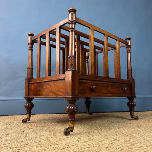A Large George IV Gillows Walnut Canterbury Circa 1830