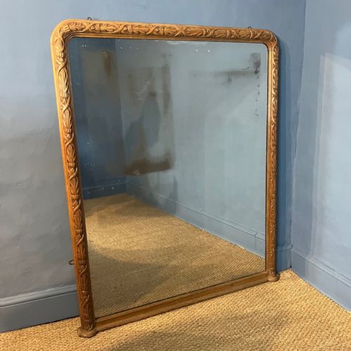 A Victorian Carved Oak Overmantel Mirror Circa 1850