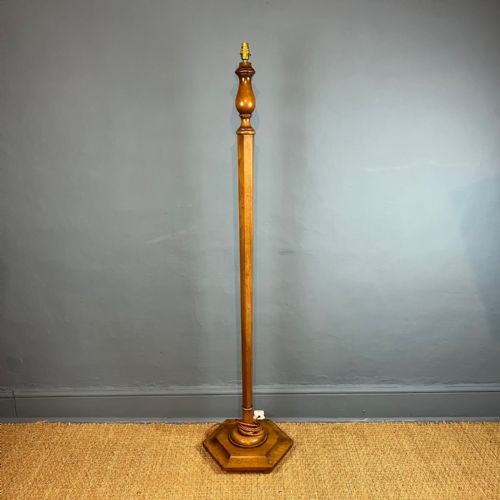 A Heals Walnut Hexagonal Standard Lamp Circa 1920