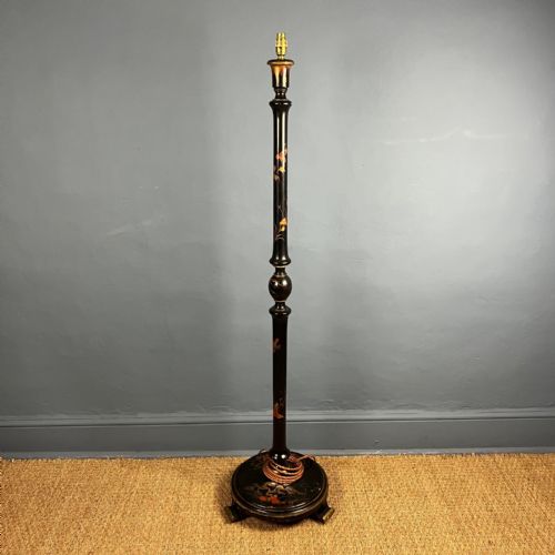 An Edwardian Chinoiserie Lacquer Standard Lamp Circa 1910