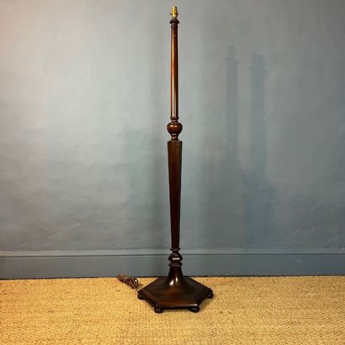 A Heals Mahogany Hexagonal Standard Lamp Circa 1930