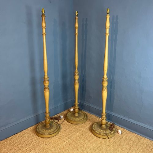 A Rare Set of 3 Edwardian Standard Lamps Circa 1910