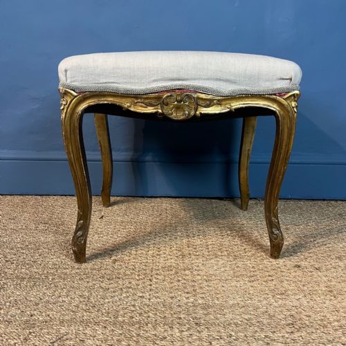 A Victorian Giltwood Cabriole Leg Stool Circa 1880