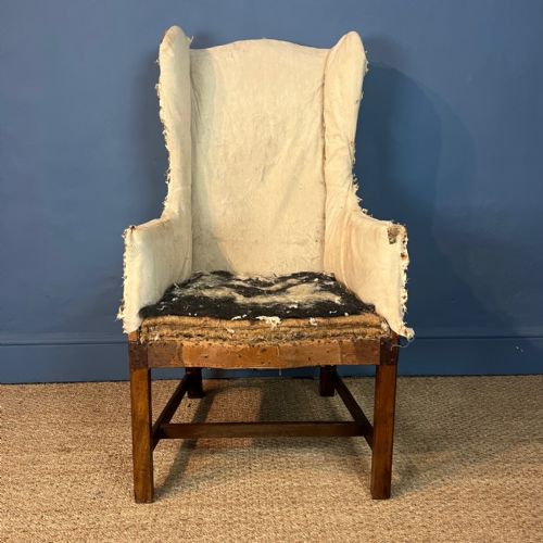 A Small George 111 Mahogany Wing Chair Circa. 1800