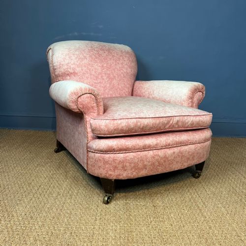 A Large and Deep Seated Edwardian Upholstered Armchair Circa 1910