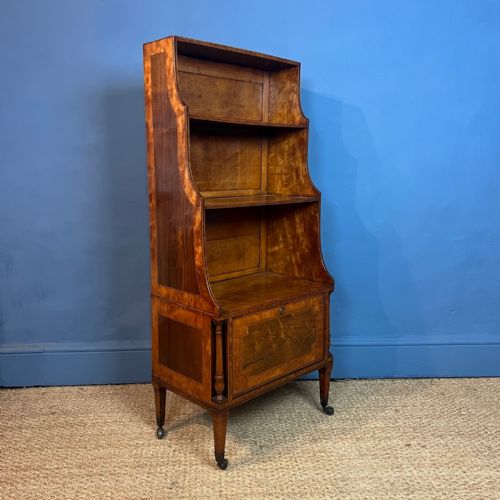 A George 111 Sheraton Period Satinwood and Rosewood Waterfall Bookcase Circa 1795