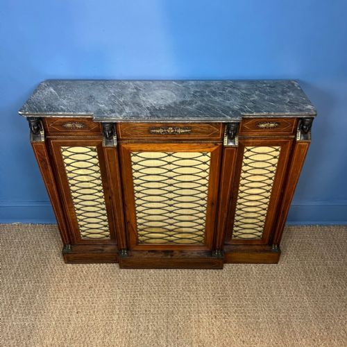 fig 1. A Regency rosewood and boxwood string breakfront side cabinet circa 1805