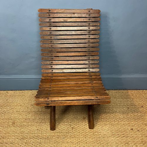 An Unusual Arts and Crafts Oregon Pine Slatted Armchair Circa 1890