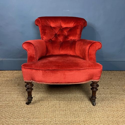 A Victorian Walnut Button Back Nursing Chair Circa 1880