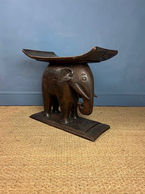 An Ashanti Hardwood Elephant Stool . Gold Coast ( Now Ghana ) Circa 1930