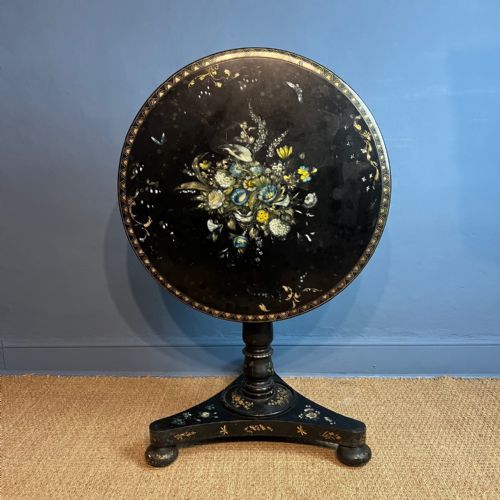 A Rare William IV Slate Top Painted Circular Table Circa 1835