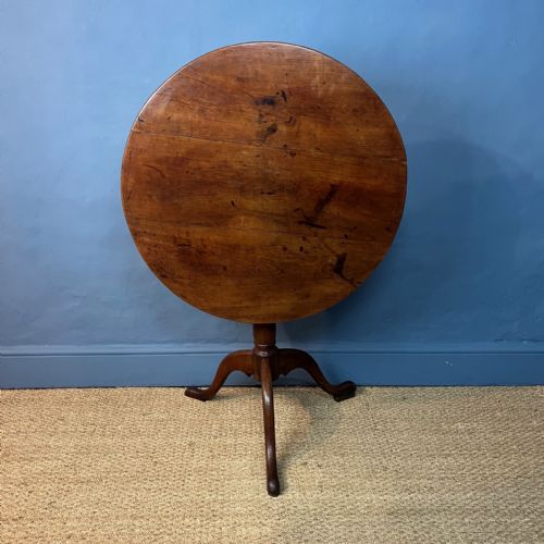 A George III Provincial Solid Yew Wood Tripod Table Circa 1800