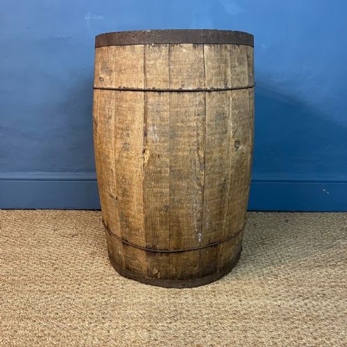A Victorian Pine Coopered Barrel Late 19th Century