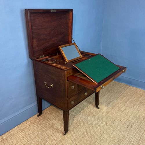 A RARE REGENCY MAHOGANY OFFICERS CAMPAIGN WRITING AND DRESSING TABLE CIRCA 1820 - ADDITIONAL PHOTO 6